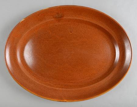 Wells Art Glaze Rust 15" Oval Serving Platter