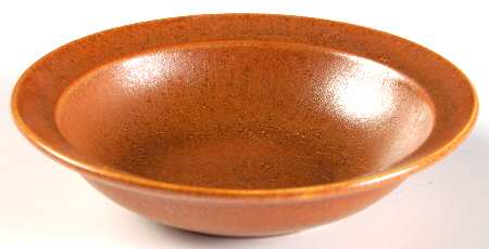 Wells Art Glaze Rust Rim Fruit/Dessert (Sauce) Bowl by Homer Laughlin 