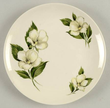 White Flower Salad Plate