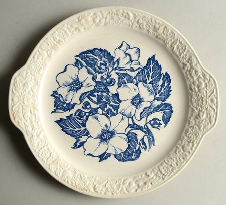 Wild Rose Handled Cake Plate