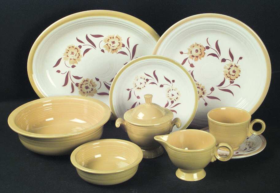 Yellow Carnation Flat Cup & Saucer Set