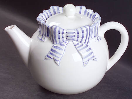 Blue Stripe Teapot & Lid