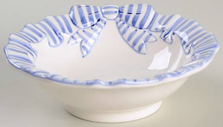 Blue Stripe Coupe Soup Bowl