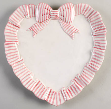 Pink Stripe 12" Heart Plate