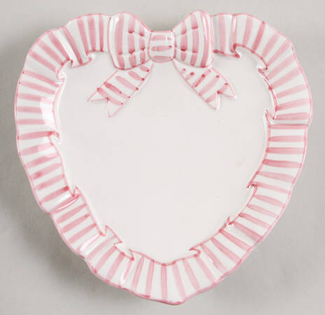 Pink Stripe Heart Shaped Dish