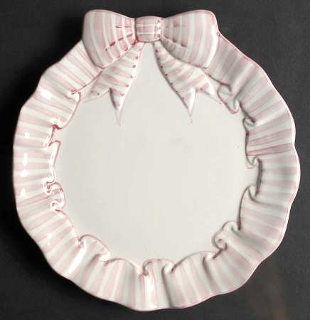 Pink Stripe Salad Plate