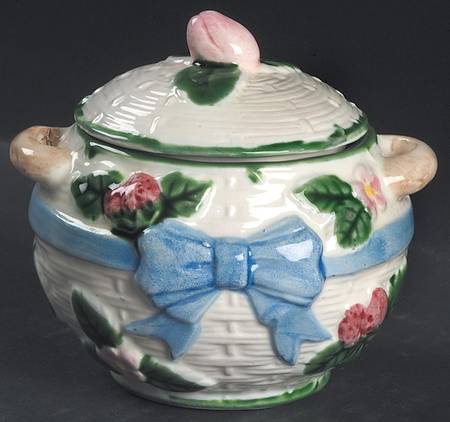 Ribbon & Bow Sugar Bowl & Lid