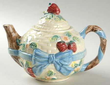 Ribbon & Bow Teapot & Lid