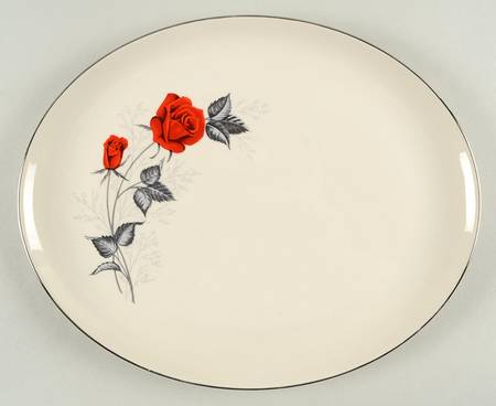 Rose 13" Oval Serving Platter by Holiday