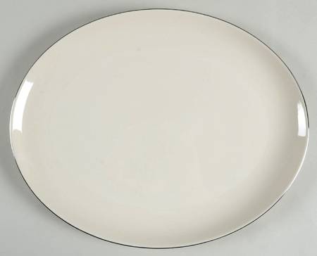 White Holiday 13" Oval Serving Platter