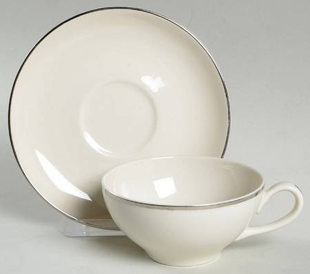 White Holiday Flat Cup & Saucer Set
