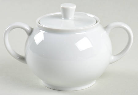 White Sugar Bowl & Lid