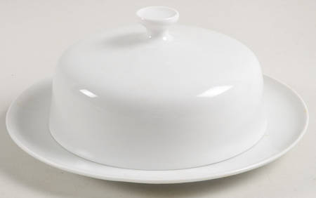 White Round Covered Butter
