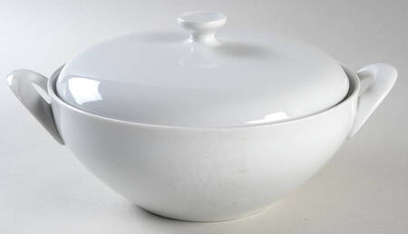 White Round Covered Vegetable