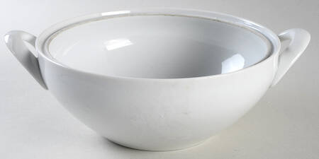 White Round Vegetable No Lid