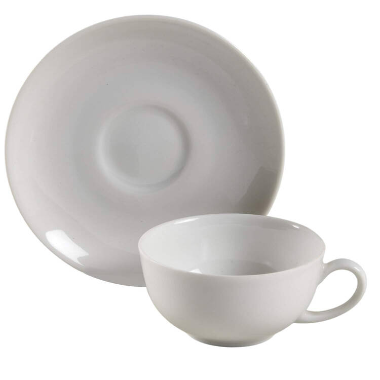 White Flat Demitasse Cup & Saucer Set