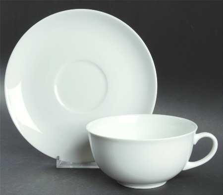White Oversized Cup & Saucer Set
