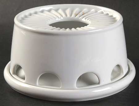 White 2 Piece Warmer Stand