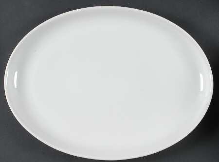 White 15" Oval Serving Platter