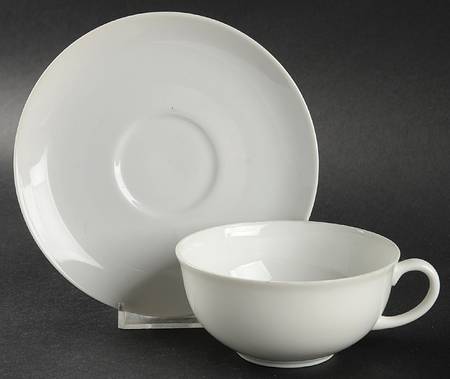 White Flat Cup & Saucer Set