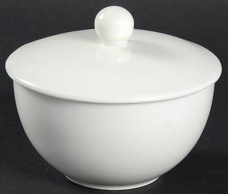 White Sugar Bowl & Lid