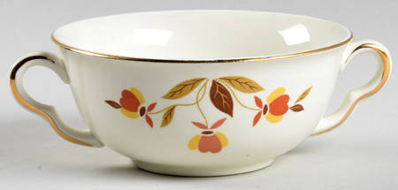 Autumn Leaf Ruffled D Flat Cream Soup Bowl