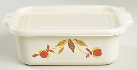 Autumn Leaf 1 Quart Metal Rectangular Baker with Plastic Lid