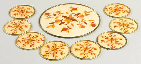 Autumn Leaf Beverage Coaster Set - Boxed 9 Piece