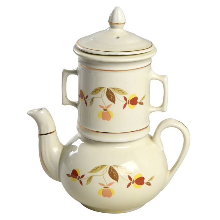 Autumn Leaf French Biggin Coffee Pot & Lid w/Drip & Spreader