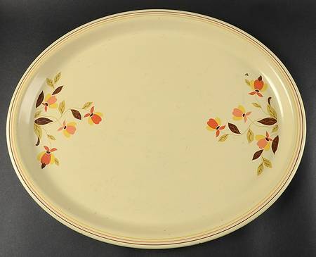 Autumn Leaf Metal Oval Tray