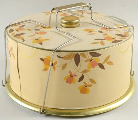 Autumn Leaf 1935 Metal Cake Safe with Lid and Handles