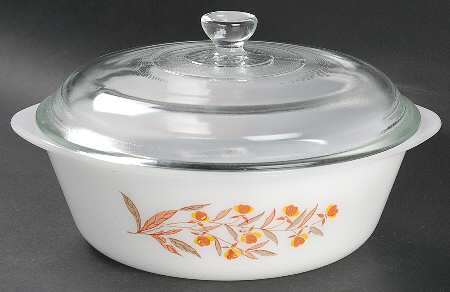 Autumn Leaf 2 Quart Glassware Casserole with Lid