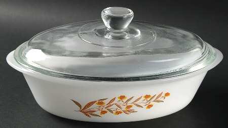 Autumn Leaf 2 Quart Glassware Casserole with Lid