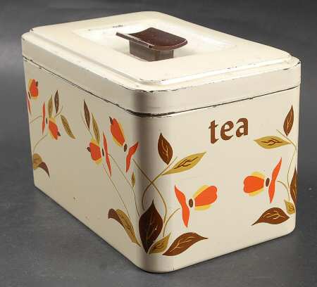 Autumn Leaf Metal Tea Canister & Lid