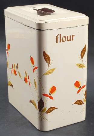 Autumn Leaf Metal Flour Canister & Lid