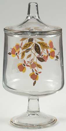 Autumn Leaf Glassware Candy Jar & Lid