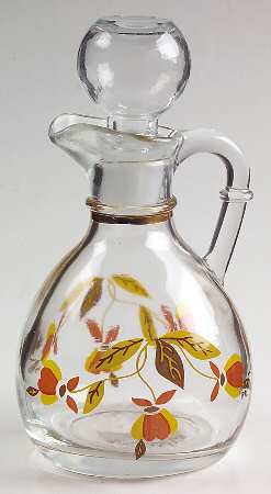 Autumn Leaf Glassware Cruet with Stopper