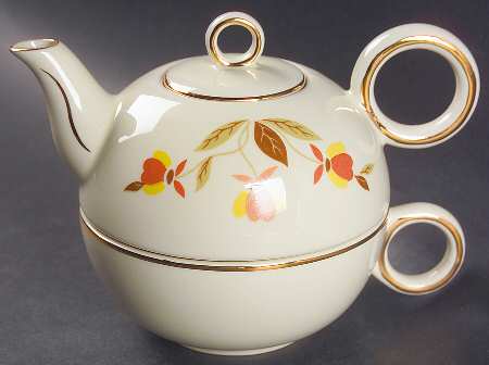Autumn Leaf Individual Teapot & Lid with Cup