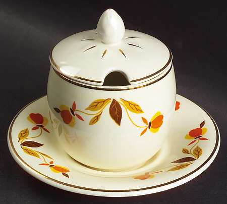 Autumn Leaf Mustard & Lid with Underplate