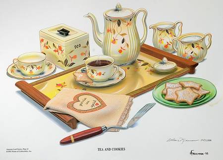 Autumn Leaf Unframed "Tea and Cookies" Print