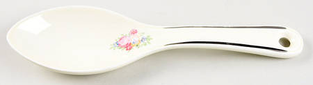 Blue Bouquet (Platinum Trim) Large Ceramic Spoon