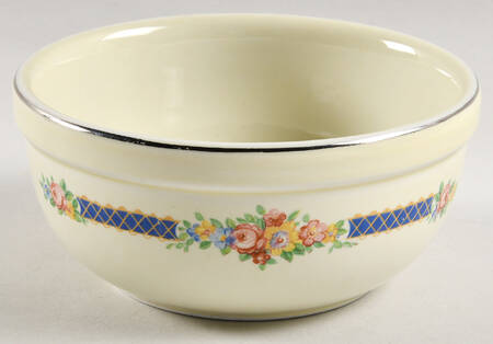 Blue Bouquet (Platinum Trim) "Thick Rim" Drip Jar No Lid
