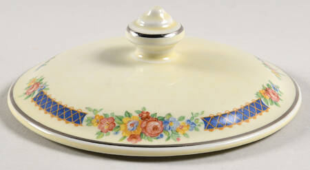 Blue Bouquet (Platinum Trim) Lid for "Thick Rim" Drip Jar