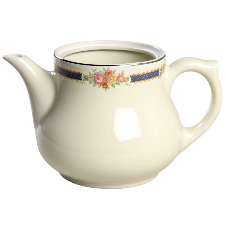 Blue Bouquet (Platinum Trim) Kadota Coffee Pot No Lid