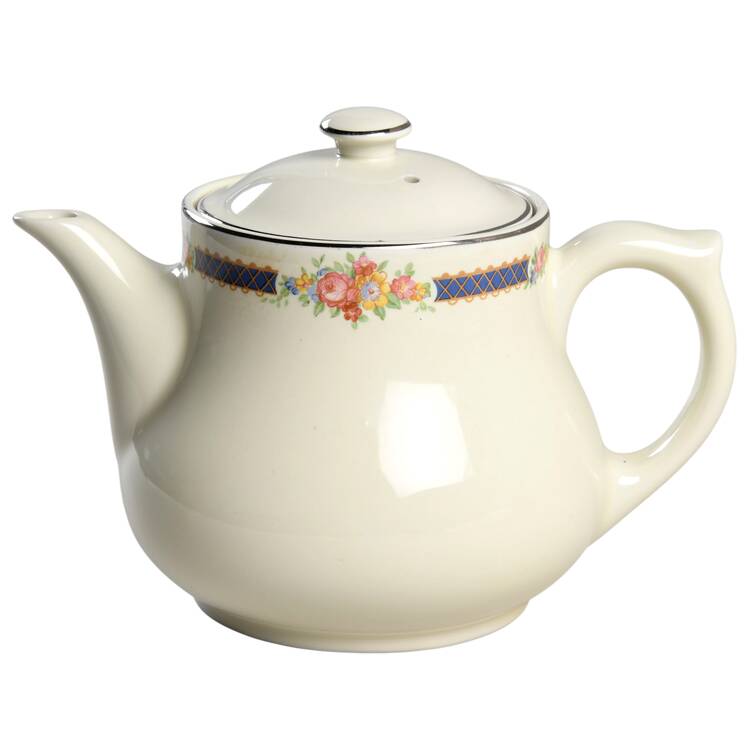Blue Bouquet (Platinum Trim) Kadota Coffee Pot & Lid