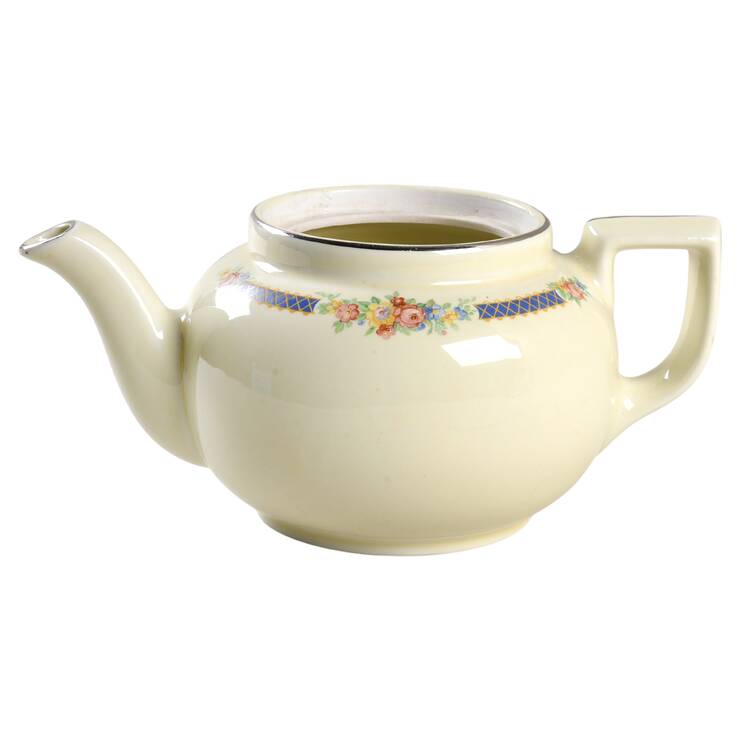 Blue Bouquet (Platinum Trim) Boston Teapot No Lid