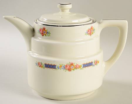 Blue Bouquet (Platinum Trim) Small Terrace Coffee Pot & Lid