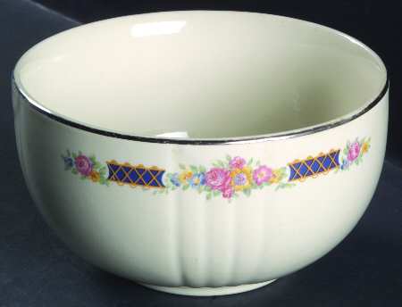 Blue Bouquet (Platinum Trim) 6" 1 Qt Radiance Bowl