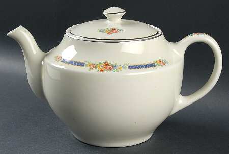 Blue Bouquet (Platinum Trim) Boston Coffee Pot & Lid