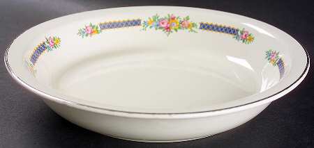 Blue Bouquet (Platinum Trim) Pie Serving Plate